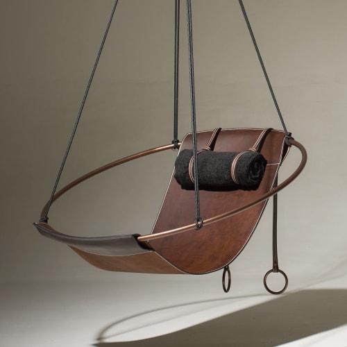 Minimal Hanging Sling Chair in the Sanctury Japan | Chairs by Studio Stirling | Roppongi Hills in Minato City