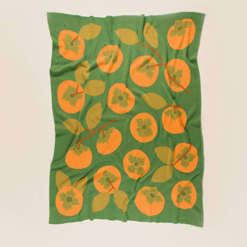 Persimmon Throw Blanket | Linens & Bedding by Superstitchous