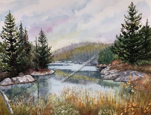 View from the Trail | Watercolor Painting in Paintings by Maurice Dionne FINEART