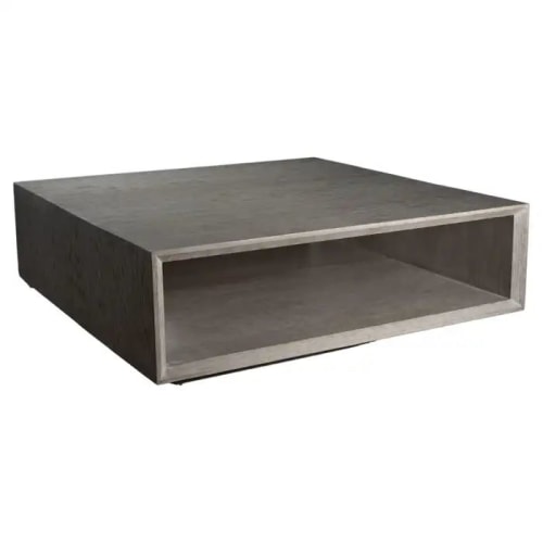 Feyd Solid Oak Coffee Table, Sunbleached Grey Finish | Tables by Aeterna Furniture