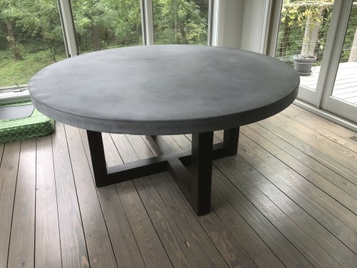 Pillsbury Concrete and Wood Dining Table | Tables by Wood and Stone Designs