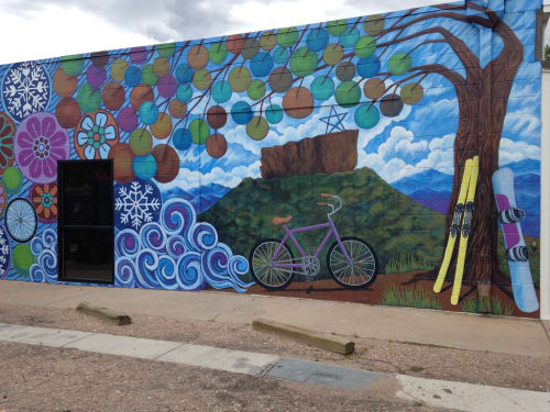 Alley Way Mural at CR Bike & Ski | Street Murals by Christine Rose Curry | Castle Rock Bike & Ski in Castle Rock
