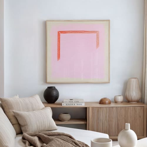 Magenta Arch Bright Minimalist Square Art Print | Prints by Emily Keating Snyder