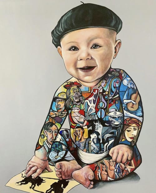 Baby Picasso | Oil And Acrylic Painting in Paintings by Anthony Hernandez Art