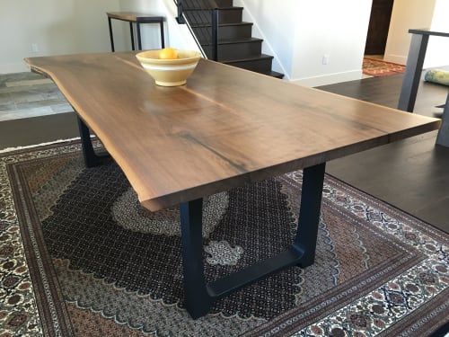 Live Edge Bookmatched Walnut Dining Table | Tables by Aspen Woodshop
