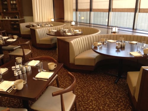 Black walnut restaurant table tops | Tables by Heirloom Custom Woodworks LLC | Hyatt Regency Minneapolis in Minneapolis