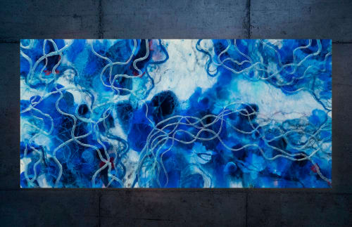 'FROZEN' - Luxury Epoxy Resin Abstract Artwork | Oil And Acrylic Painting in Paintings by Christina Twomey Art + Design