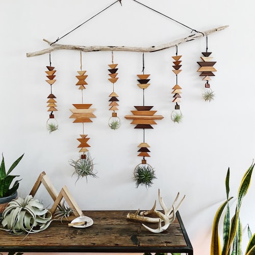 Southwest Inspired Wood Plant Hanger | Wall Sculpture in Wall Hangings by Wildly Urban