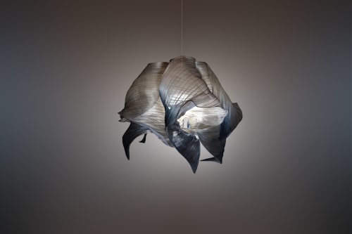 Handpainted Fabric Pendant Light Nebula 60cm by Studio Mirei | Pendants by Costantini Design