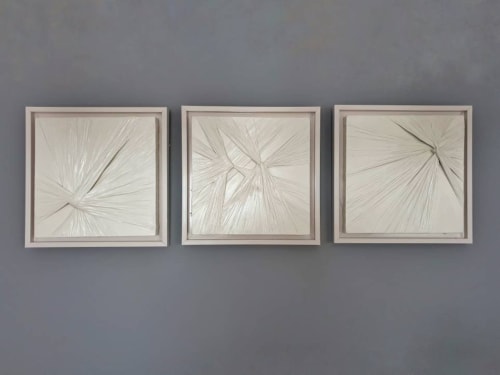 White 3D Textured Painting | Oil And Acrylic Painting in Paintings by Sarmal Design