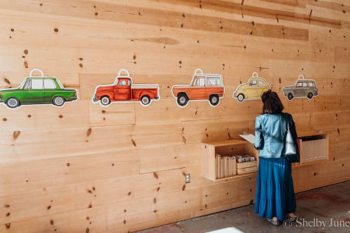 Wooden Decals of Vintage Cars: "Roadies" | Paintings by Slowwag Studio | Problem Library in San Francisco