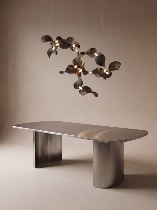 Dune 12 Spiral in Metallic Tones Pendant Light | Chandeliers by MOSS Objects