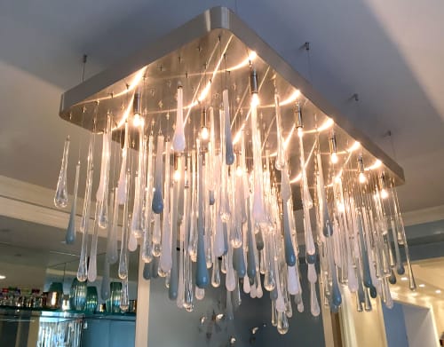 Pioggia Grigio | Chandeliers by Illuminata Art Glass Design by Julie Conway