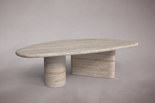 Gestro Travertine Coffee Table | Tables by HamamDecor LLC
