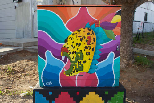 Electrical Box Mural “Jaguar” | Street Murals by Jwlç Mendoza