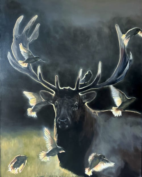 Veil of Twilight | Oil And Acrylic Painting in Paintings by Amanda Gough Fine Art