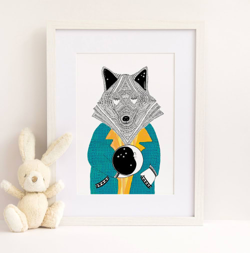 Willa the Wolf | Wall Hangings by Chrysa Koukoura