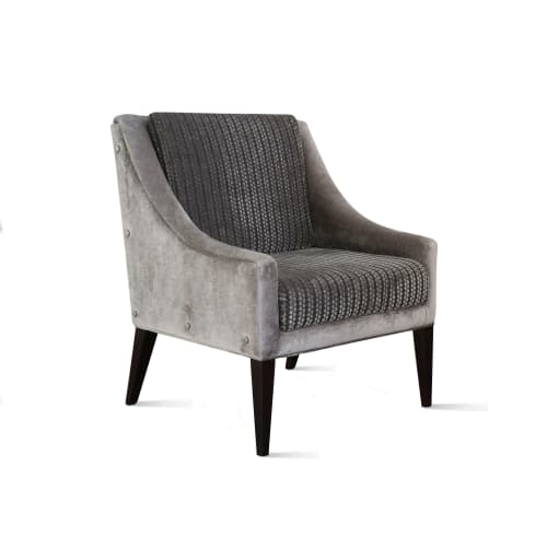 Lucina Lounge Chair with Arms, from Kravet with Buttons | Chairs by Costantini Design