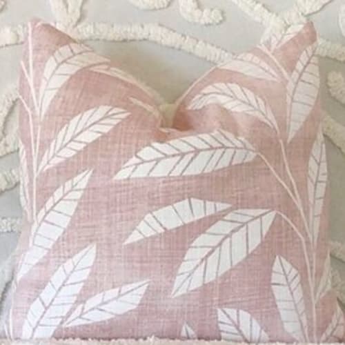 Pink Leaf Cushion Cover, made to order | Pillows by Tribe & Temple