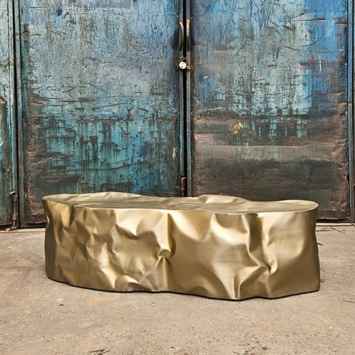 Faceted Steel Sculptural Bench — Diamante, Nitush Aroosh | Benches & Ottomans by Nitush Aroosh