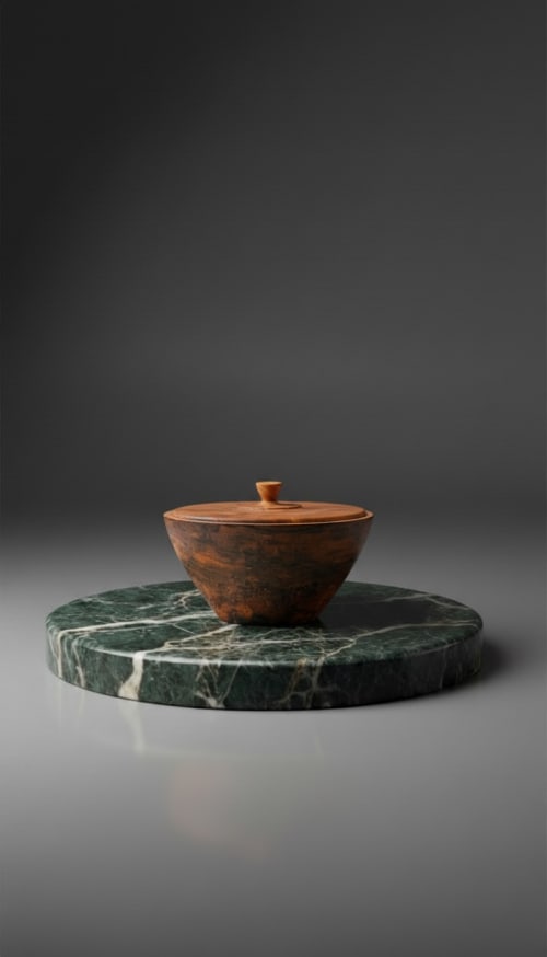 Hand-Turned Solid Walnut Vessel – Minimalist Monolith | Decorative Bowl in Decorative Objects by Holzkunst Samuel Meisinger