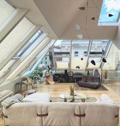 Studio Stirling Soft Ochre Leather Sling Chair in Vienna | Chairs by Studio Stirling