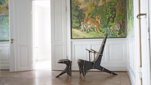 Peak Lounge Chair & Footstool - Black | Chairs by Peter Qvist | Havreholm Slot in Hornbæk
