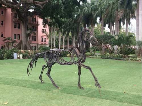 Running Black | Public Sculptures by Wendy Klemperer Art Inc | Sponder Gallery in Boca Raton