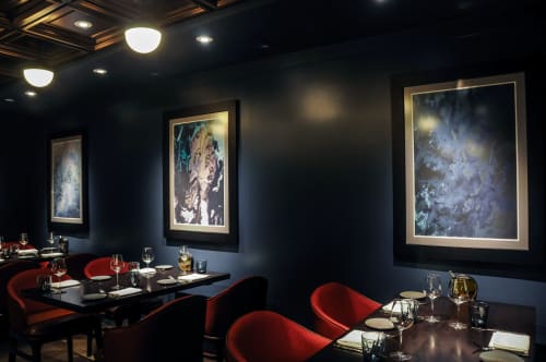 "Navy Blue Burst" Fine Art Print at "The Siren" Restaurant | Prints by Julia Di Sano