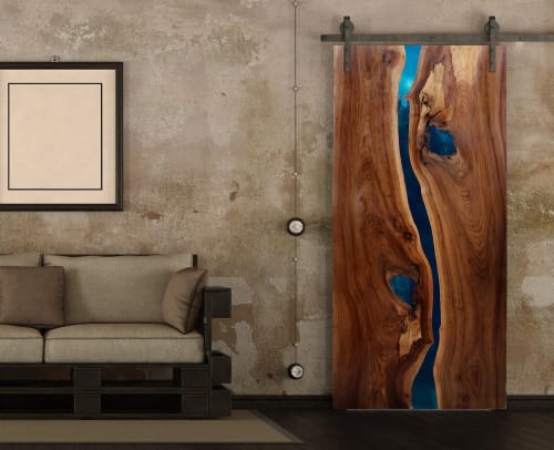 Wood & Resin Epoxy Sliding Door (3) | Furniture by Carlberg Design