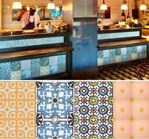 Assortment of our Pattern Cement Tiles | Tiles by Amethyst Artisan | SUGARCANE raw bar grill in Miami