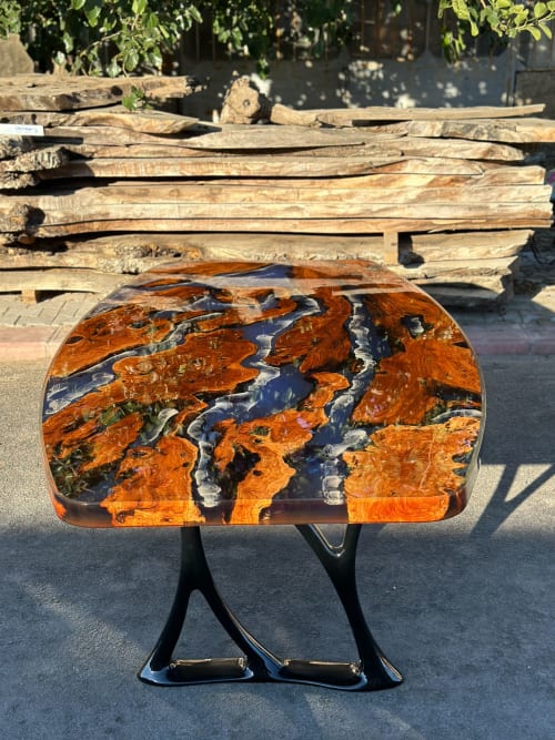 Epoxy Dining Table - Epoxy Live Edge Table - Resin Table | Tables by Tinella Wood