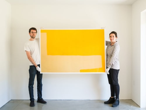 Minimalist geometric abstract, 'Yellow Wall' art photograph | Photography by PappasBland