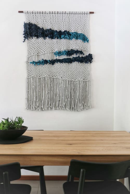 The Blue Divide Macrame | Macrame Wall Hanging in Wall Hangings by Creating Knots by Mandy Chapman