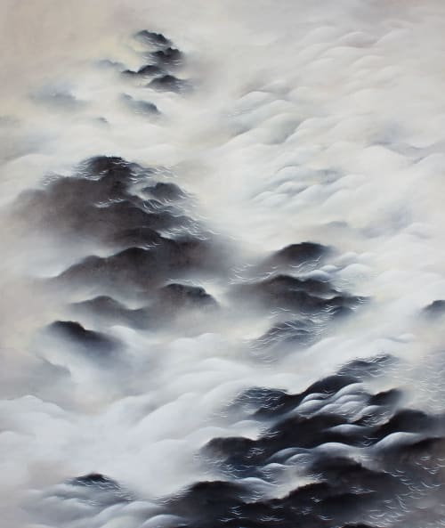Dreaming water mountains | Oil And Acrylic Painting in Paintings by Francesca Borgo