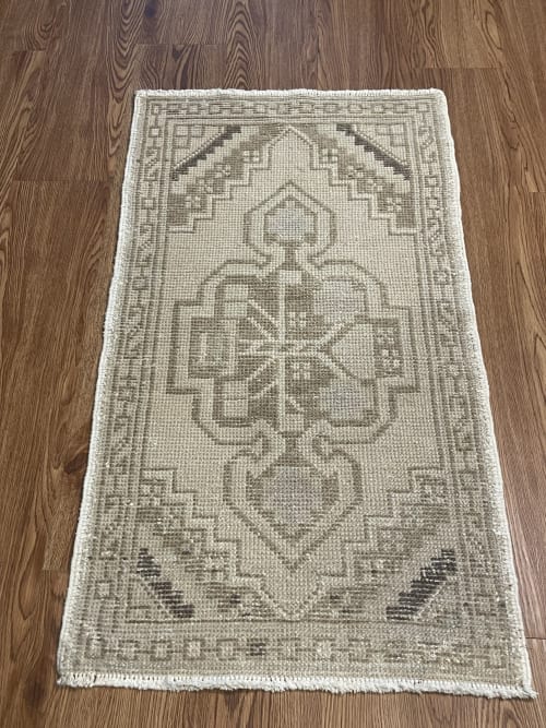 Hand-woven Turkish Rug Doormat| 1.7 x 3 | Small Rug in Rugs by Wool and Rug
