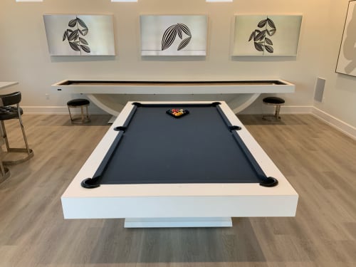 Matching Stealth Pool & Shuffleboard Tables | Tables by 11 Ravens