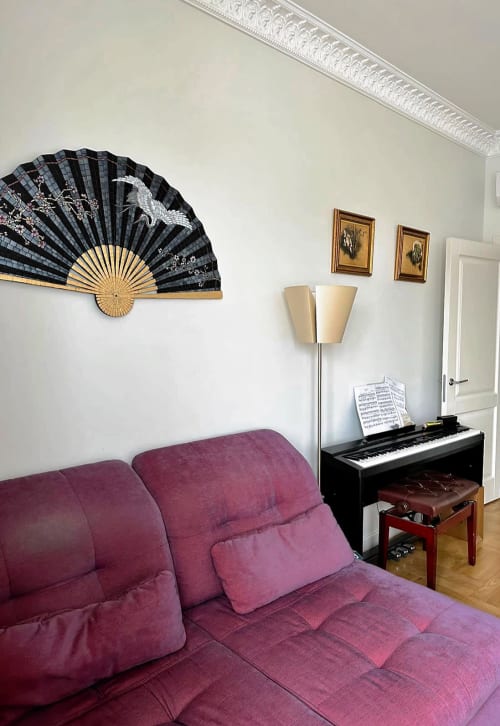 Oriental Hand Fan oversize mosaic wall art | Art & Wall Decor by Julia Gorbunova