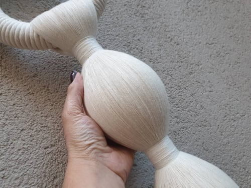 Boho woven large wall weaving tapestry 18×100 cm | Wall Hangings by Sarmal Design