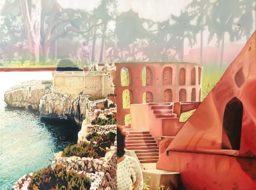 Castle Building - oil painting | Oil And Acrylic Painting in Paintings by Melissa Patel