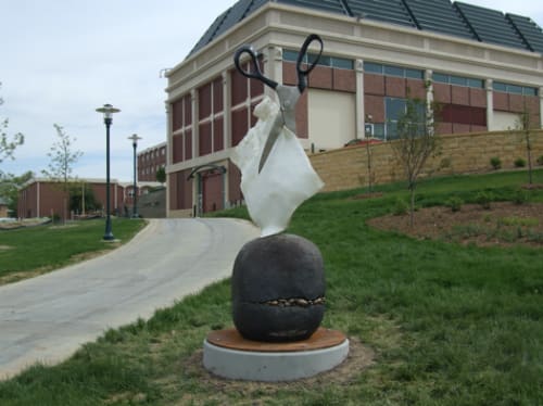 Rock Paper Scissors | Public Sculptures by KevinBoxStudio. | University of Nebraska Medical Center in Omaha