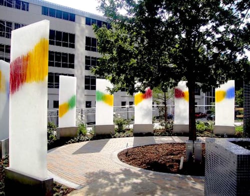 “Light Towers”, and Doctors Garden | Sculptures by Walter Gordinier | Children's Medical Center Dallas in Dallas