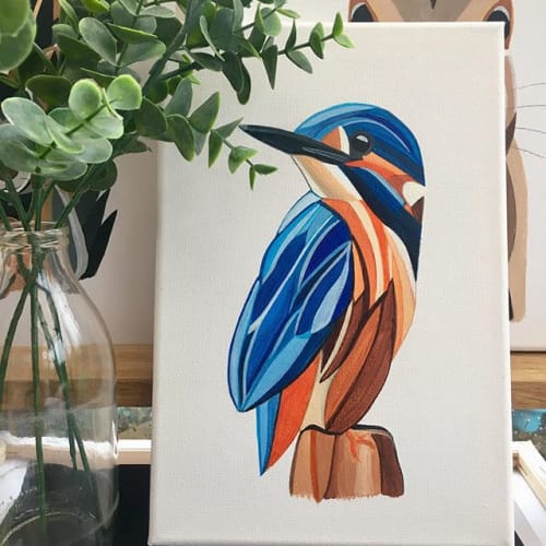 Original Piece - 'Kingsley Kingfisher' | Paintings by Geo-Wild Designs (Mahayla Clayton)