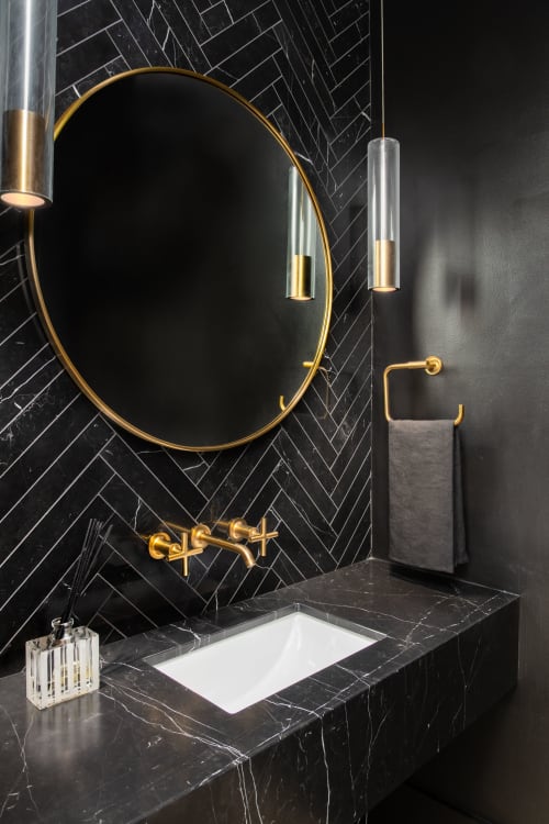 Powder Room | Interior Design by Julie Geyer Studio LLC | Private Residence, Bethesda in Bethesda