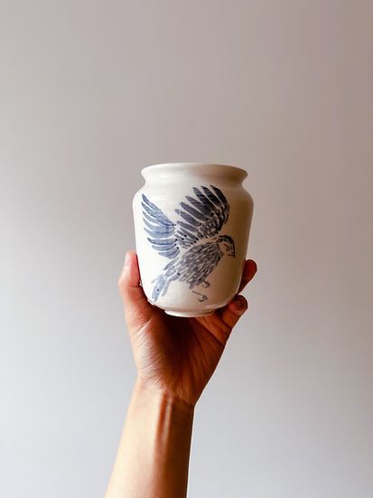 Bamboo Brush Parrot Vase | Vases & Vessels by Mary Lee