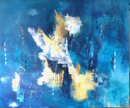 Golden happiness. SOLD | Oil And Acrylic Painting in Paintings by Margaret Alice Høiesen | Private Residence, Tananger Norway in Tananger