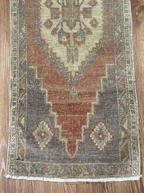 Hand-woven Turkish Rug Doormat| 1.5 x 3.7 | Small Rug in Rugs by Wool and Rug