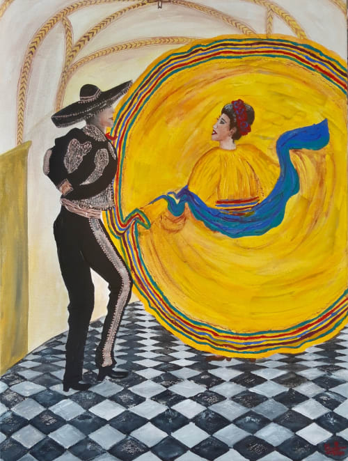 El jarabe tapatio (2024) | Oil And Acrylic Painting in Paintings by Elena Parau