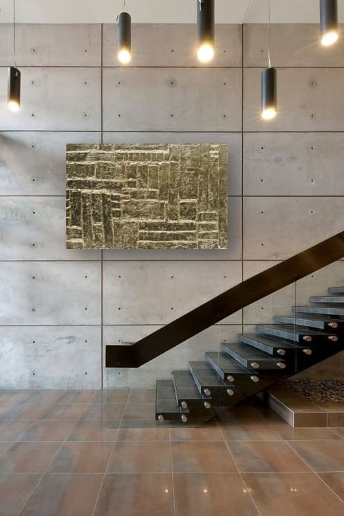 'PHARAOH' - Textured Modern Abstract Art | Oil And Acrylic Painting in Paintings by Christina Twomey Art + Design | Private Residence - New York in New York