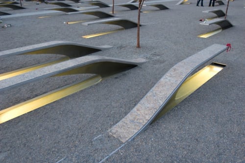 Water Basins | Public Sculptures by Concreteworks | National 9/11 Pentagon Memorial in Arlington